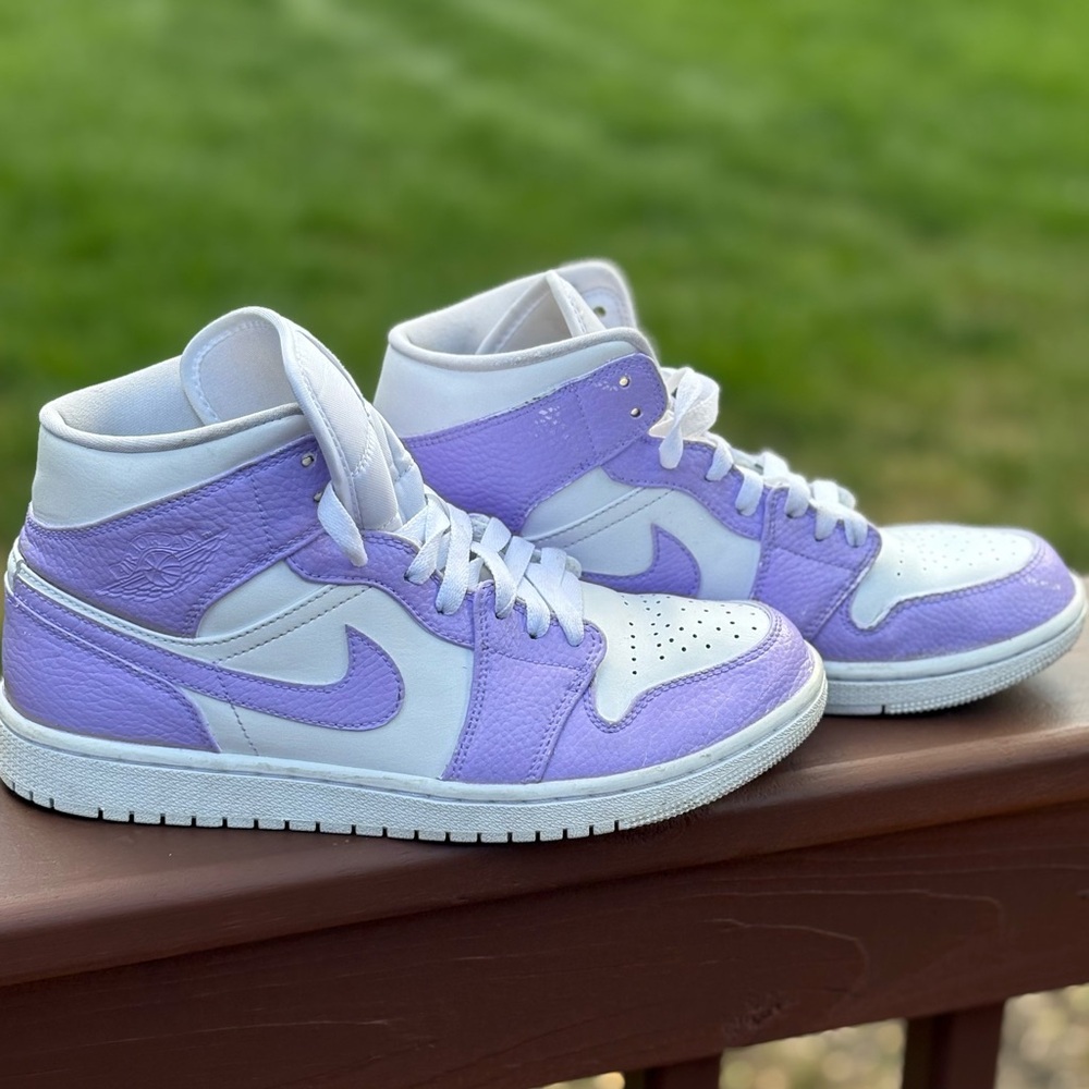 Nike Air Jordan Dunk Hi Top Basketball Women Lavender Purple White Sneakers 7.5